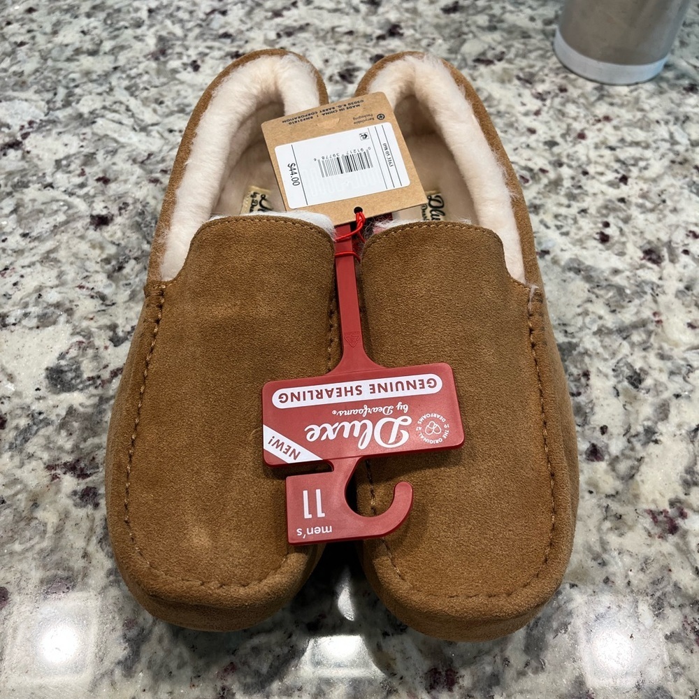 NWT Dearfoam Deluxe Slippers Genuine Sherling - Picture 2 of 5